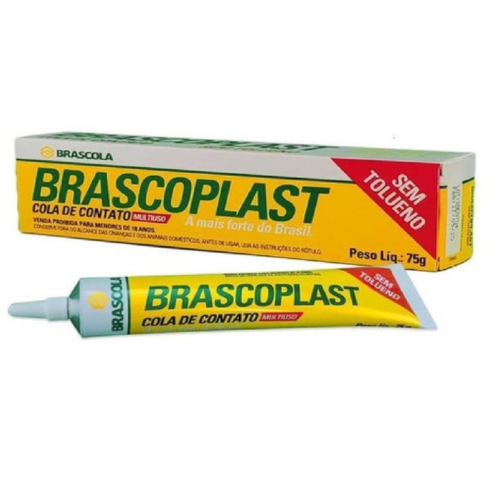 Cola De Contato Brascoplast ST 75g Bisnaga Sem Tolueno Cor Transparente