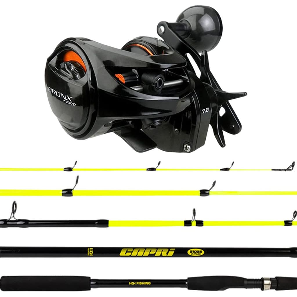 Kit Pesca Carretilha Bronx 300P + Vara HG Capri 1,80m Pesca Esportiva Rio e Lago