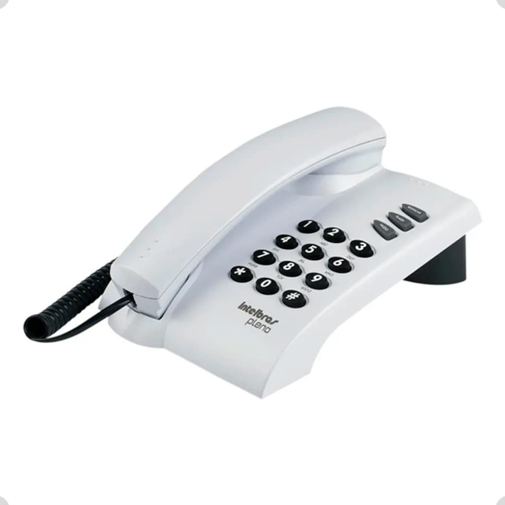 Telefone Com Fio Intelbras Pleno Mesa/Parede com Flash Rediscar Mudo e Bloqueio Cor Cinza Artico