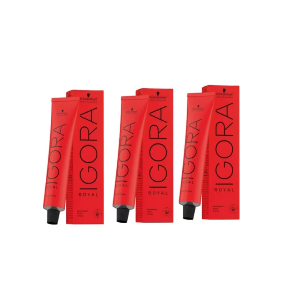 Kit Schwarzkopf Professional Igora Royal 3x Coloração 9-7 Louro Extra Claro Cobre