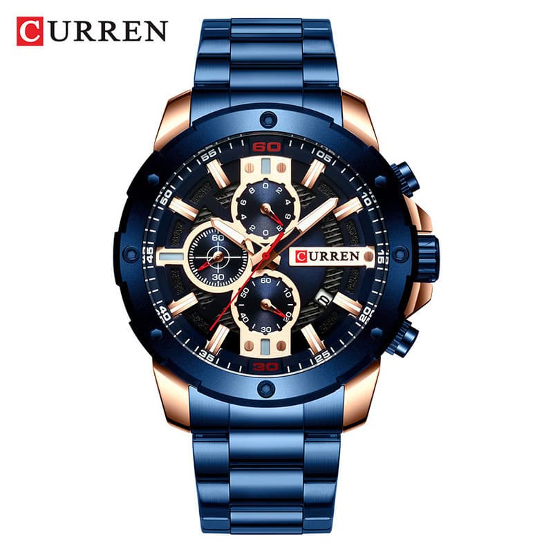 CURREN 8336 Moda Masculina Novo Estilo Banda de Aço Relógio de Quartzo À Prova D 'Água Negócios Casual Calendário Relógi