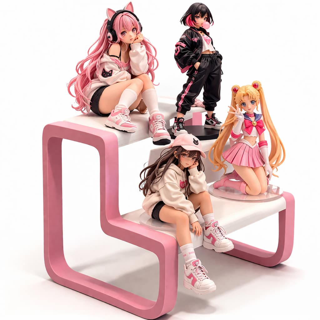 Expositor Escada Decorativo Multiuso Duplo Moderno Premium Organizador Perfumes E Action Figure