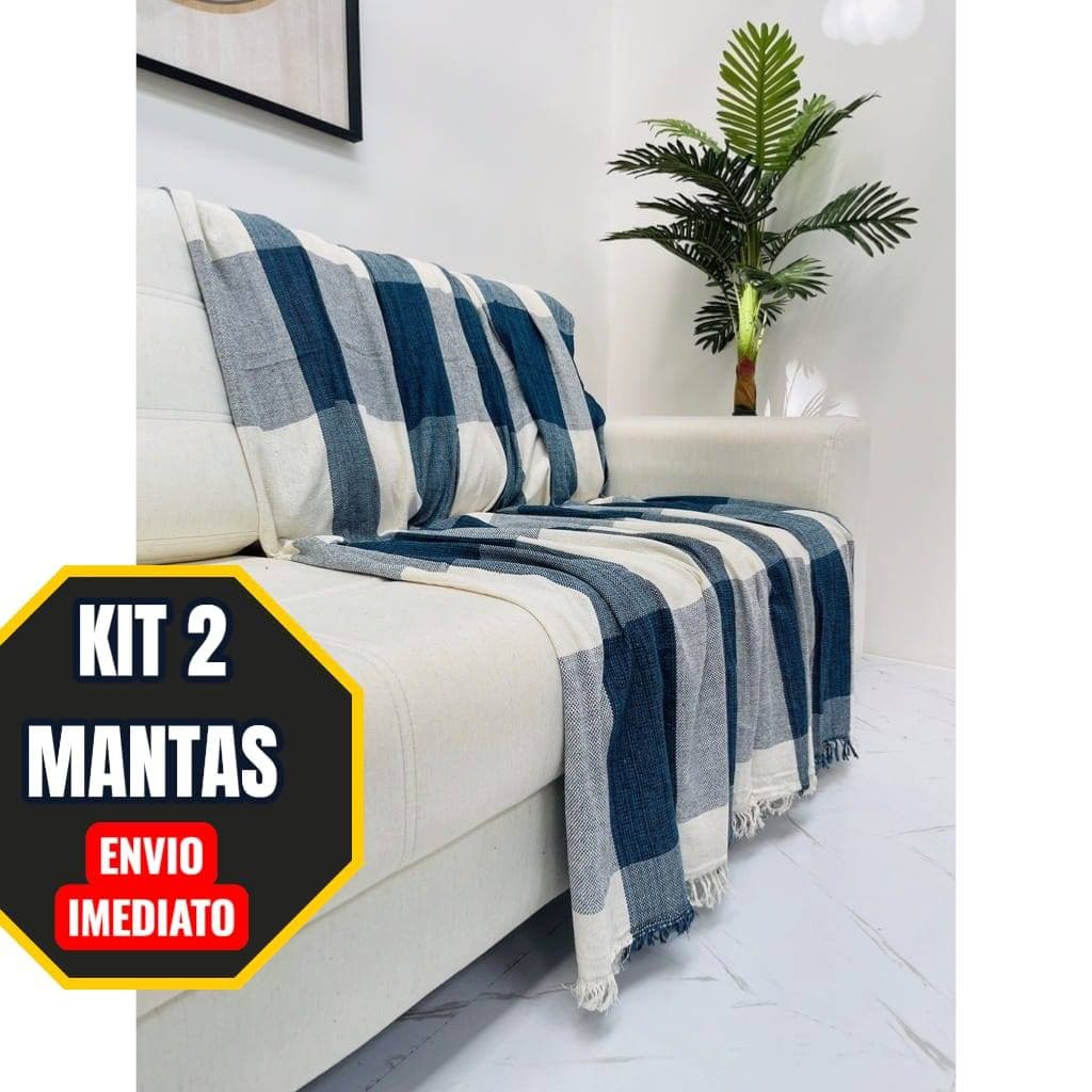 Kit 2 Manta de Sofá 2,10x1,20 Super Macia Lavável Envio Rápido