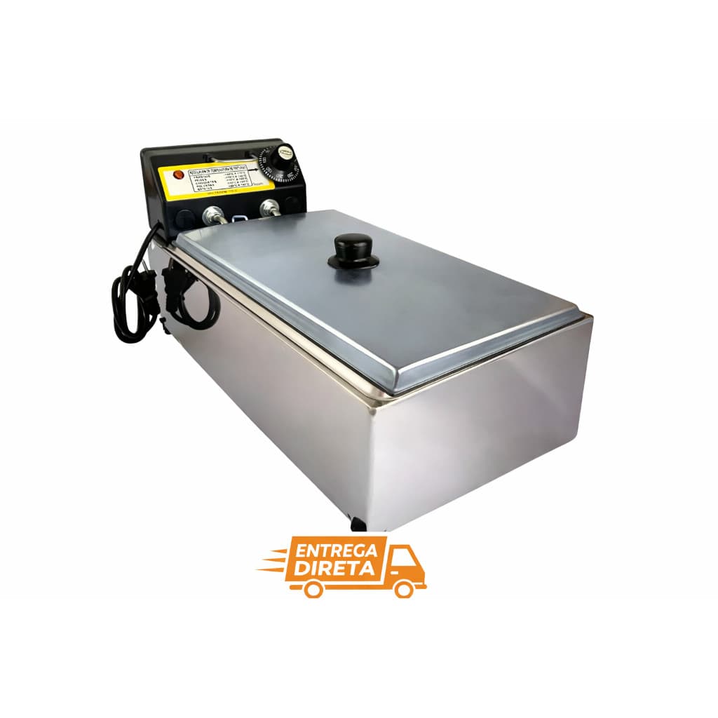 Kit Fritadeira Elétrica Cuba 3,5L + Tampa Inox Profissional Envio Imediato
