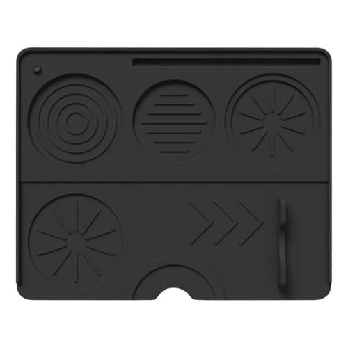 Tapete De Silicone Retangular Para Compactação Café Expresso Preto Lisa