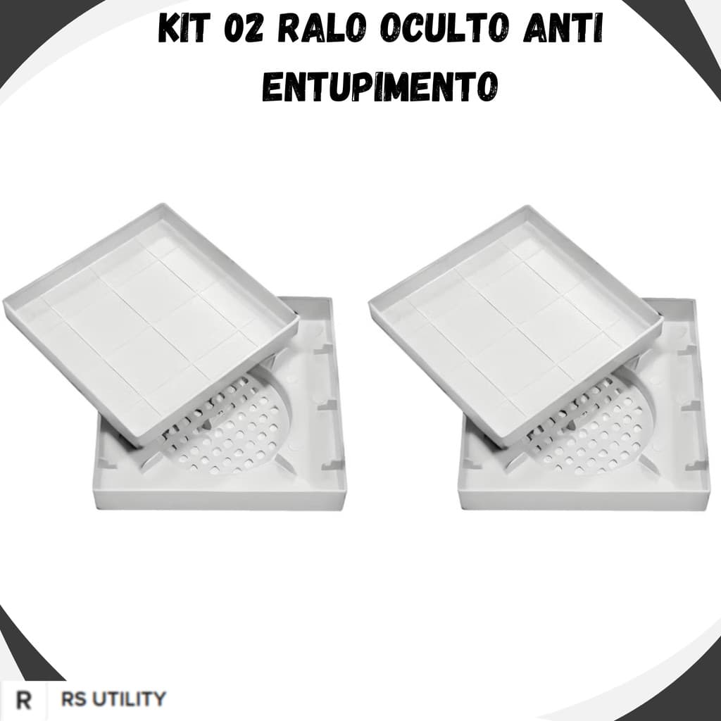 Kit 2 Ralo 15x15 Protetor de Ralo Banheiro Anti Entupimento Anti Odor Ralo Oculto Filtro de Cabelo Universal  We