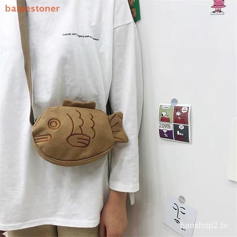 [baipestoner] A Nova Moda Bolsa Fofa Peixe Pequeno É Oblíqua Através Da Personalidade Versátil