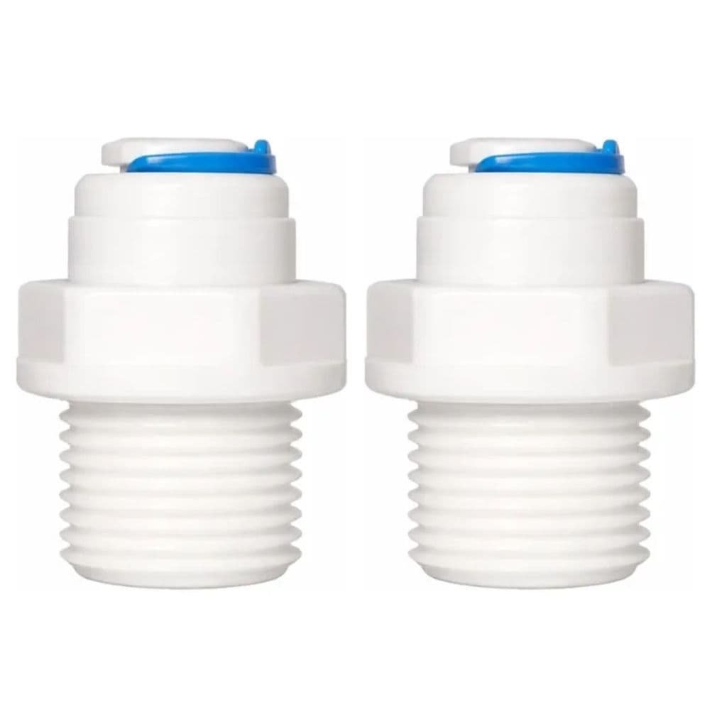 KIT 2 Conexão Reta Engate Rápido 1/4" x Rosca Macho 3/8" para Mangueira Alta Resistência