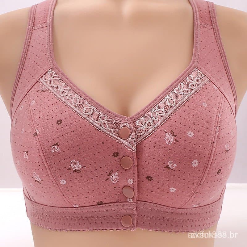 [38-50] Tamanhos comuns para mulheres de meia-idade e idosas, estilo colete, roupa íntima de algodão fina e macia, com f
