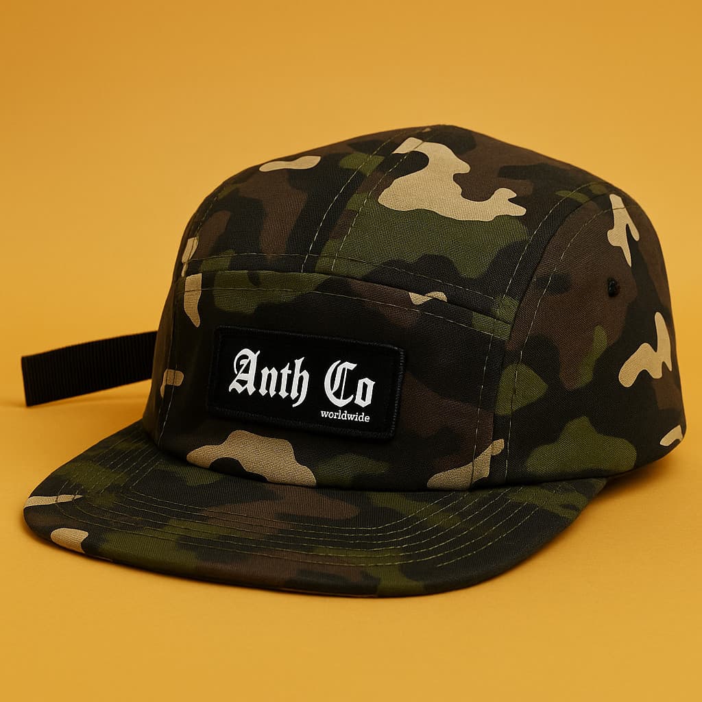 Boné Five Panel Aba Reta Camuflado Anth Co Strapback Estilo Skate