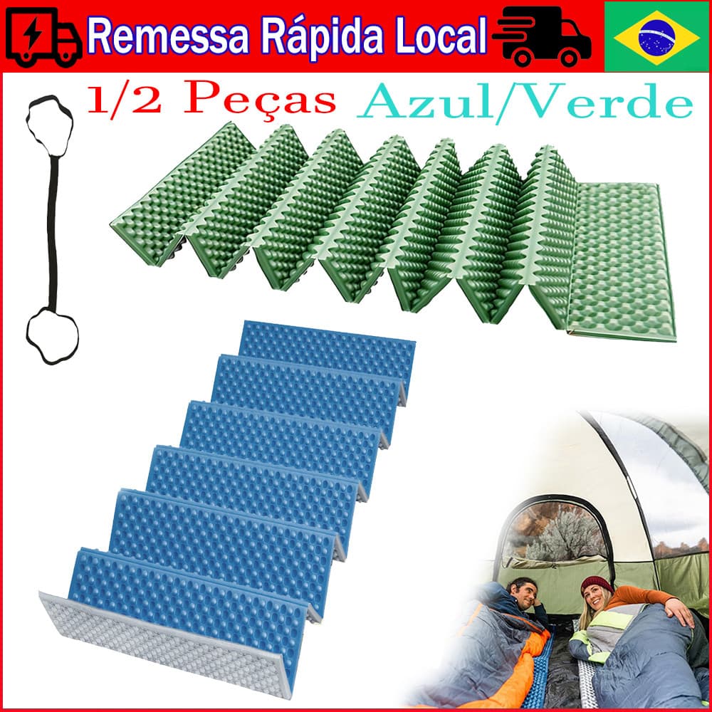1/2 Peças Isolante Termico Camping,Insulation Revestida Alumínio, À Prova D’Água e Portátil Dobrável, Azul/Verde