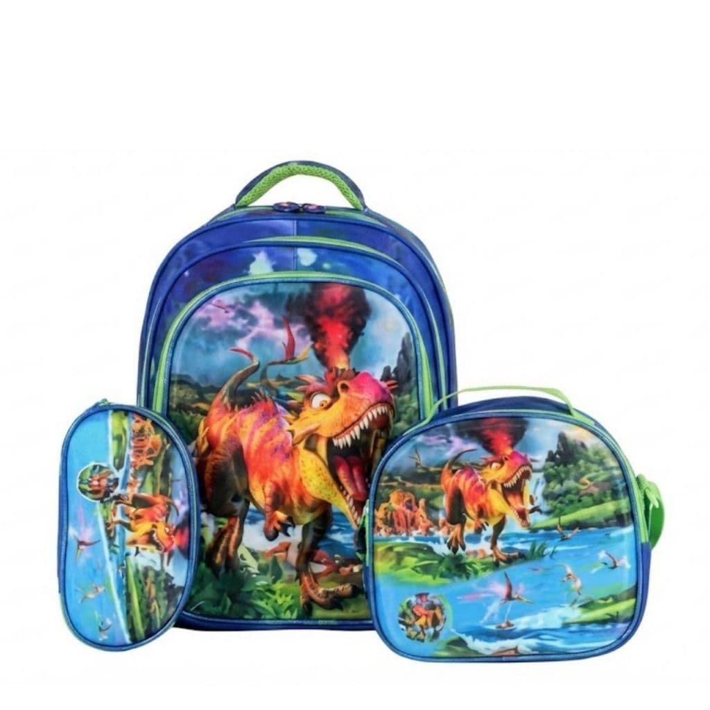 Kit Mochila Escolar Infantil Completo | Resistente e Espaçoso | Dinossauro | Volta Ás Aulas 2026!