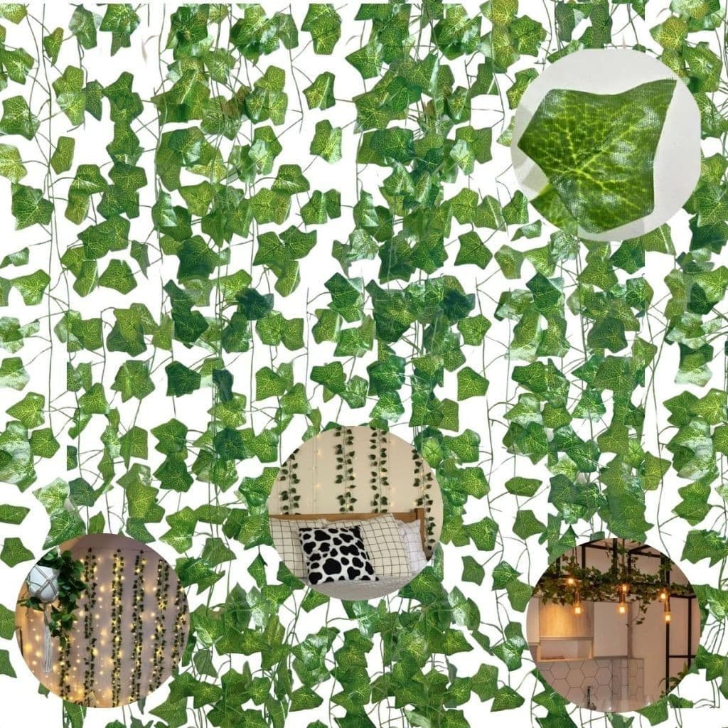 40 Metros Hera Verde Planta Trepadeira Ramos Folhagem Pendente realista Artificial flor