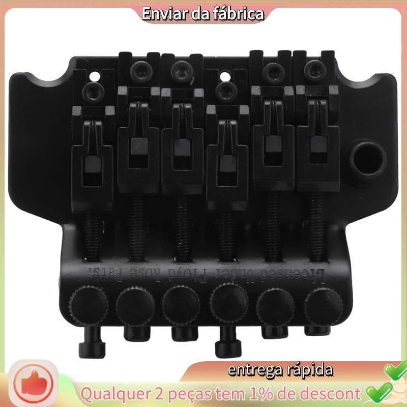 Conjunto De Ponte Tremolo Para Guitarra Elétrica , Sistema Duplo , Peças , Estilo 2 Pontos De Travamento (Preto)