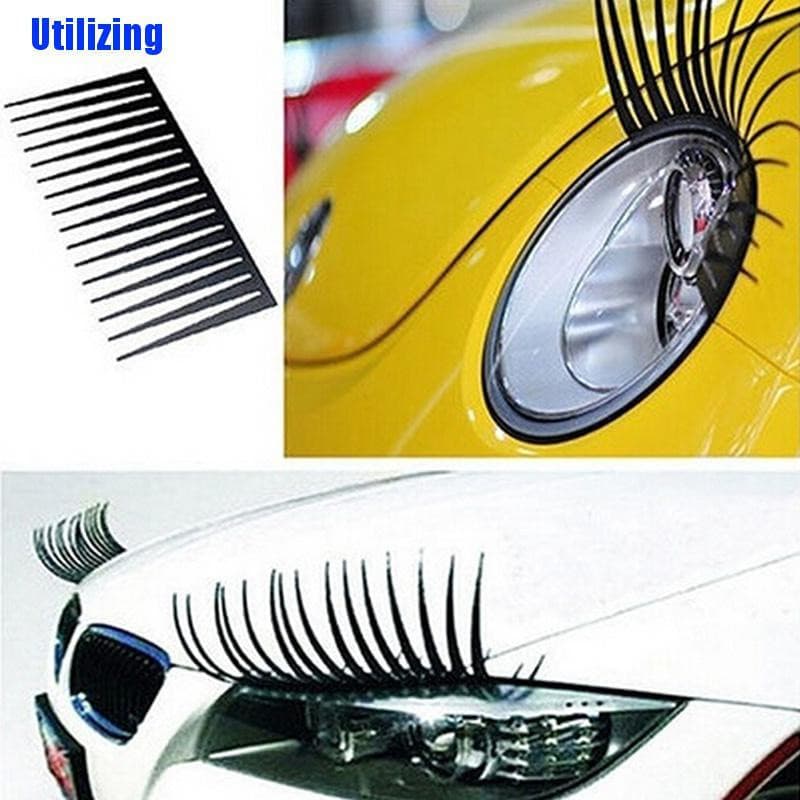 ((Utilizing) 1 Par De Cílios / Acessórios Para Farol De Carro Chic Black