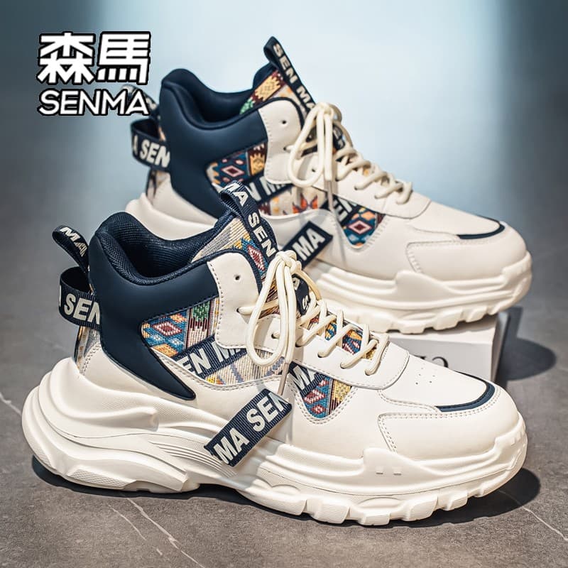 Senma sapatos masculinos 2026 outono venda quente novo estilo de sola grossa juventude sapatos de alta qualidade masculi