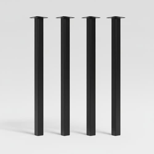 Kit 4 Pés De Mesa Industrial 75cm Ferro Reforçado Preto Escrivaninha Bancada Estante