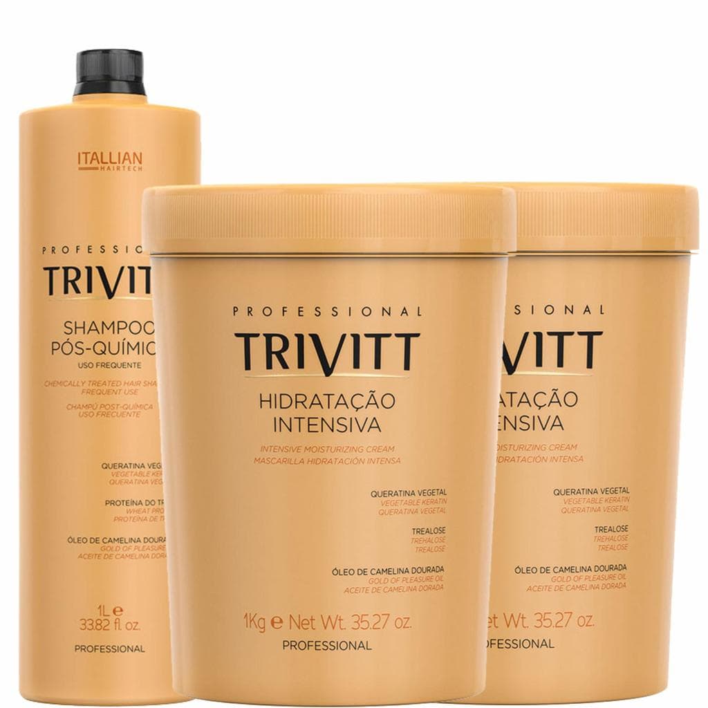 Trivitt Kit 1 Shampoo 1L + 2 Hidratação Intensiva 1Kg