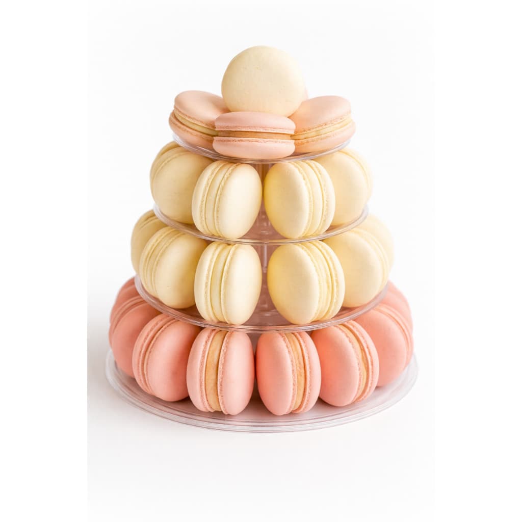 Torre para Macarons 4 Andares - Suporte Expositor Transparente para Doces Finos Donuts