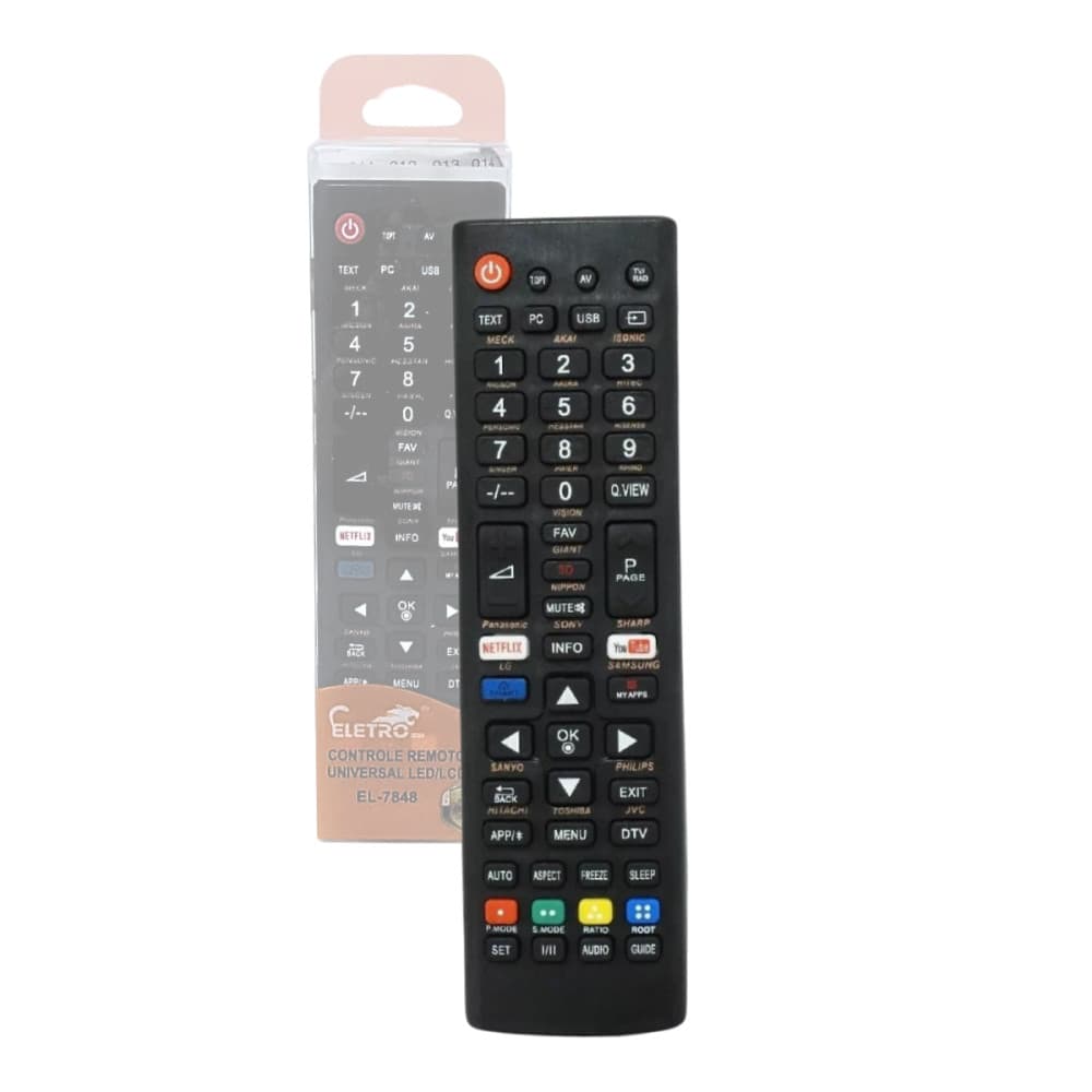Controle Remoto Universal LED/LCD Eletromex EL-7848