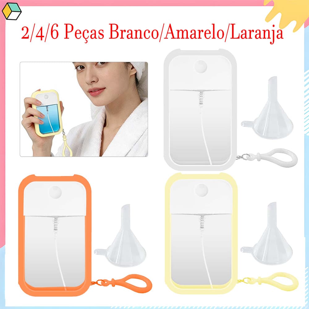 2/4/6 Peças frascos de spray recarregáveis, frasco de spray portátil, frascos de perfume de bolso com manga de silicone
