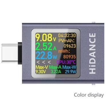 Testador USB Tipo C Medidor De Potência DC 4.5-50V 0-12A 600W 13 em 1