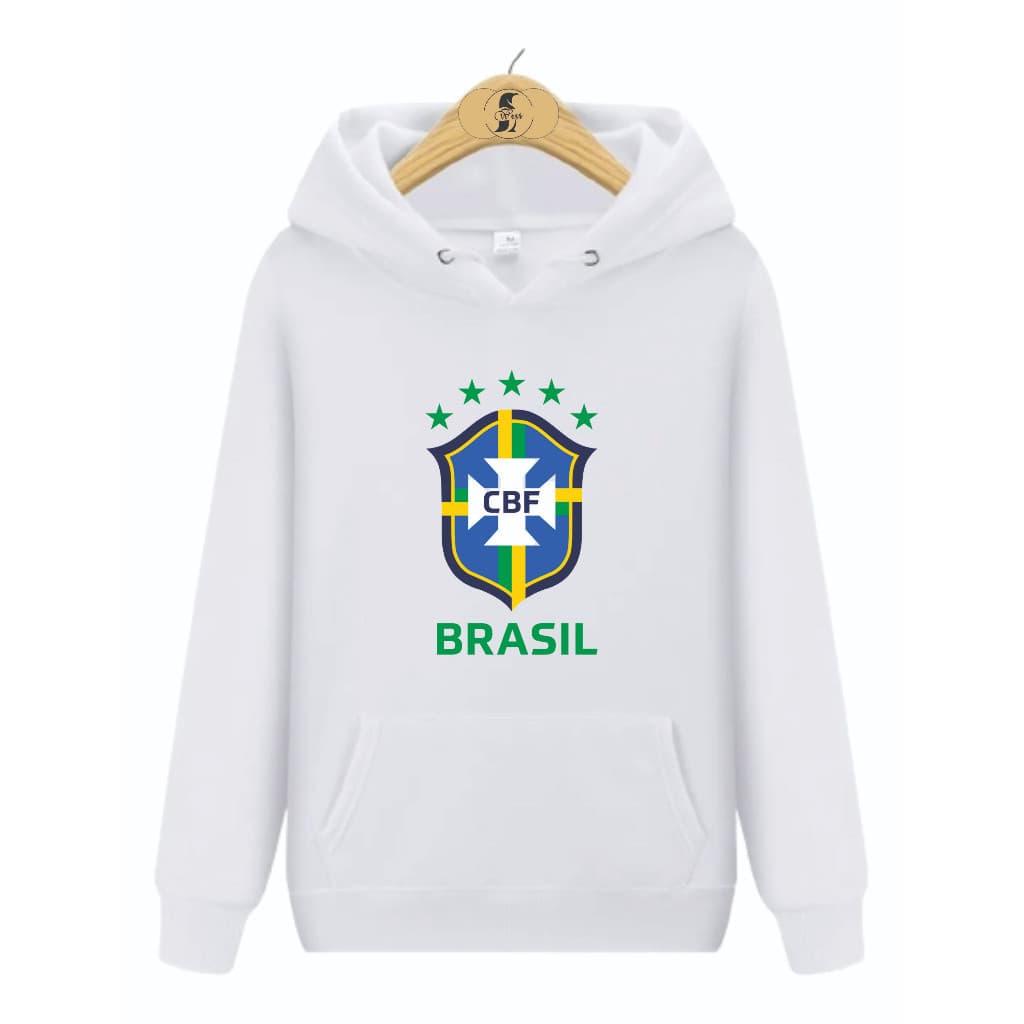 Blusa de Moletom Modelo Canguru Brasil Blusa de |Frio com Bolso e Capuz Masculino e Feminino Copa do Mundo 2026