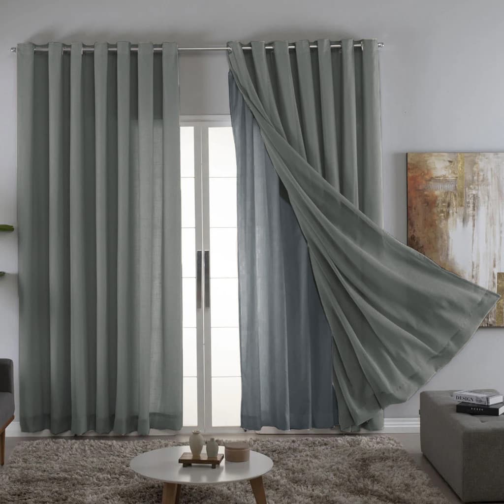 Cortina Voil Gaze de Linho com Forro 4,00m X 2,50m Sala Quarto Porta Balcão Luxo Decorativa