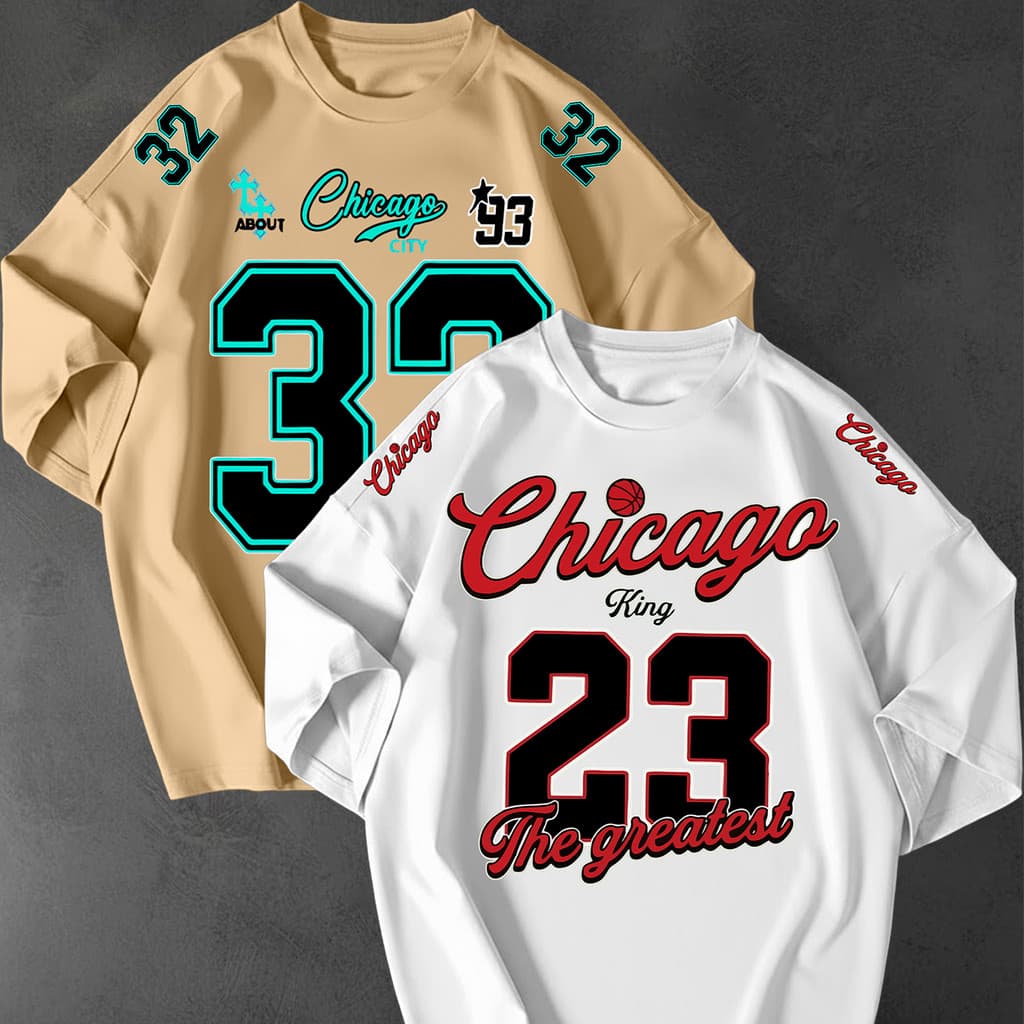 Kit 2 Camisetao Chicago King 23 Streetwear Oversized Unissex 100 Algodao Premium Casual Moda Gringa
