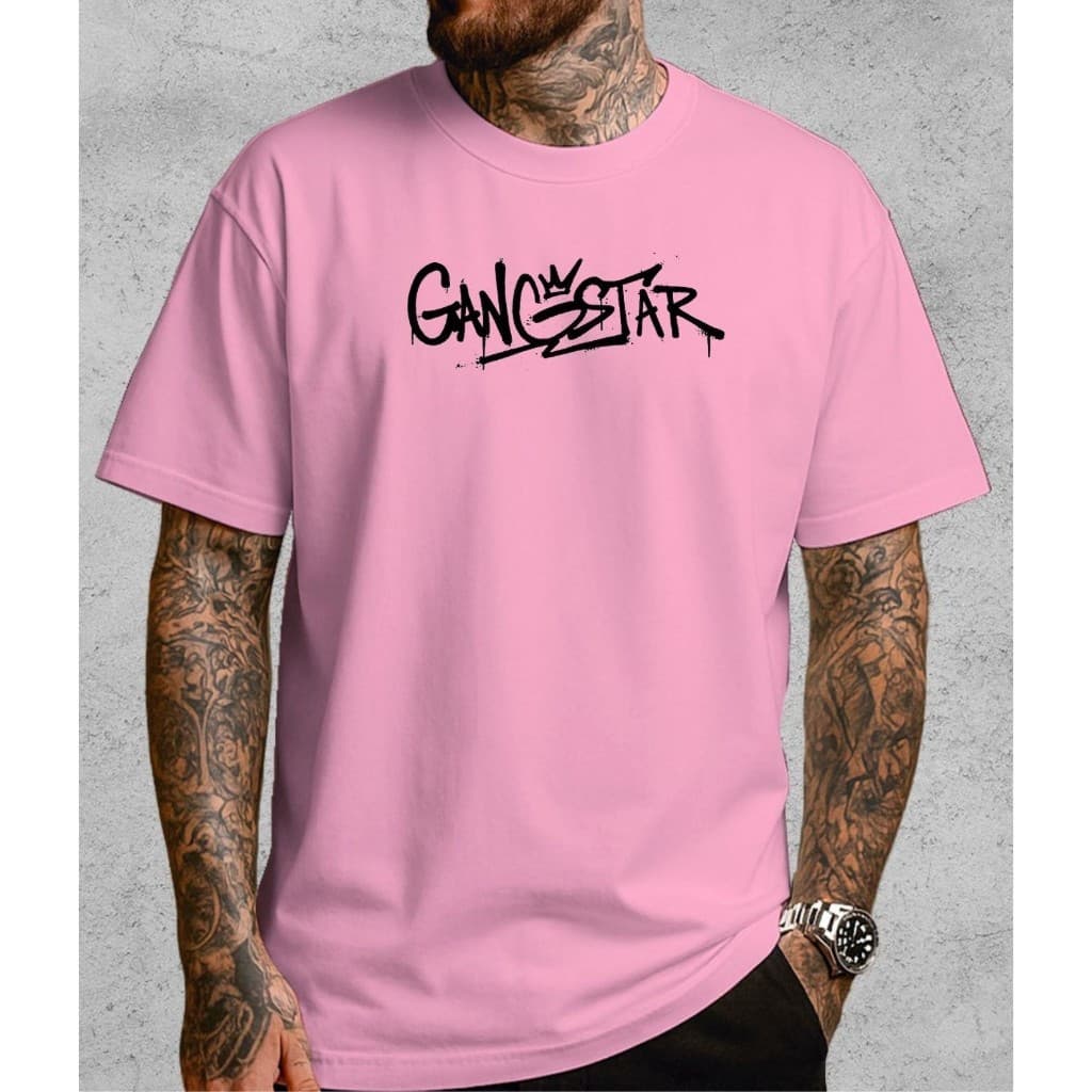Camiseta Masculina Casual 100% Algodão Estilosa e Confortavel Basica Gangster
