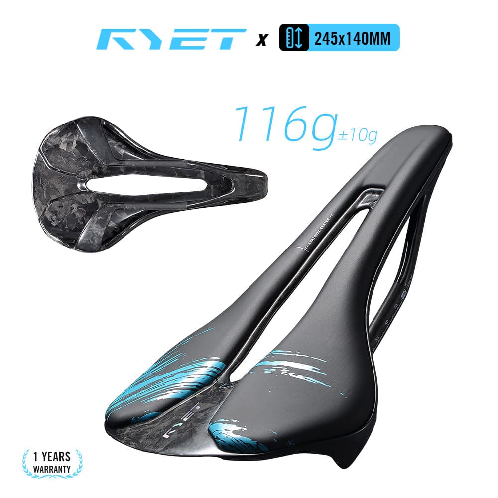 Estoque Pronto ! RYET 116g Super Leve Sela De Carbono Completo 245x140mm Base De Uma Peça 7x9mm Trilhos Ovais Espuma De