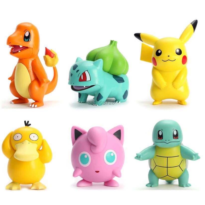 6 kit com bonecos Brinquedo bonecos pokemon pikachu com 4-8cm altura material pvc