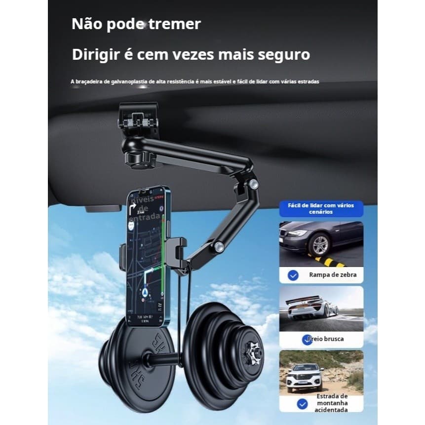 Suporte De Celular Para Carro Para-Sol Ajustável Universal Para GPS Navegação