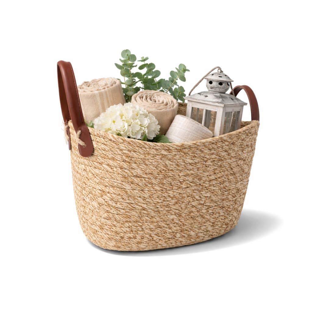 Cesto P Fibra Natural Mocca Retangular 25 cm Com Alça Casa