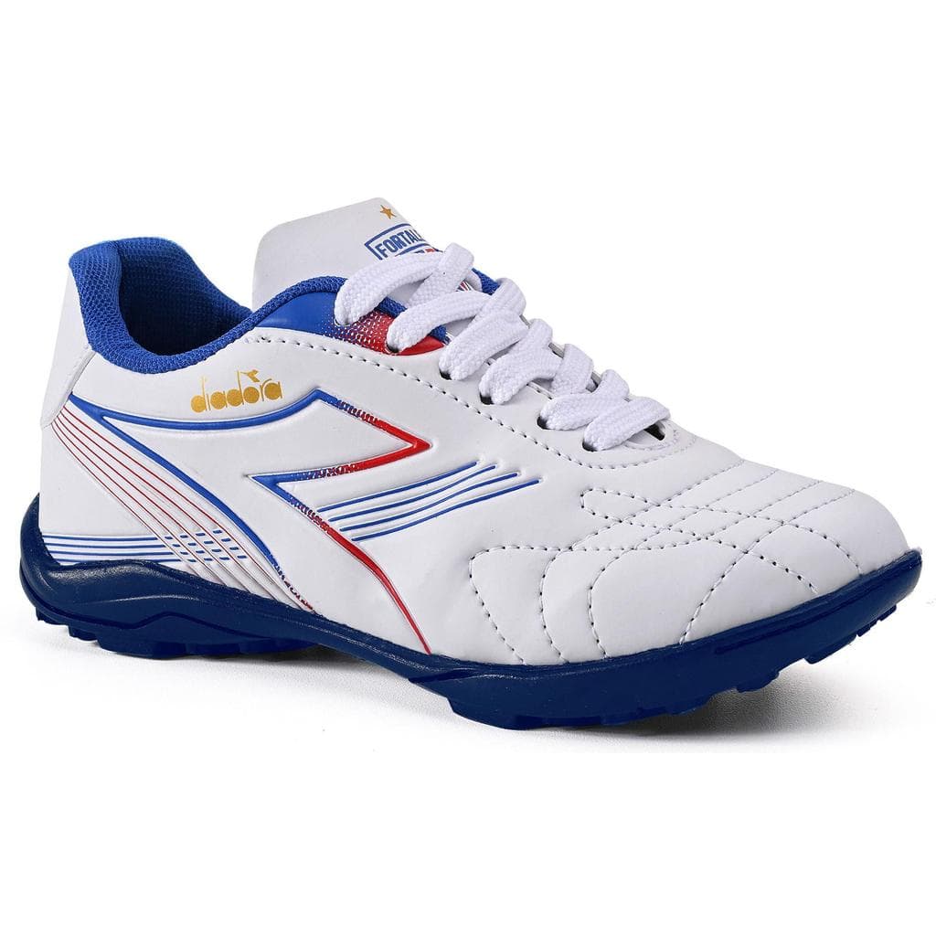 Chuteira Infantil Diadora Fortaleza EC Society Branco e Azul