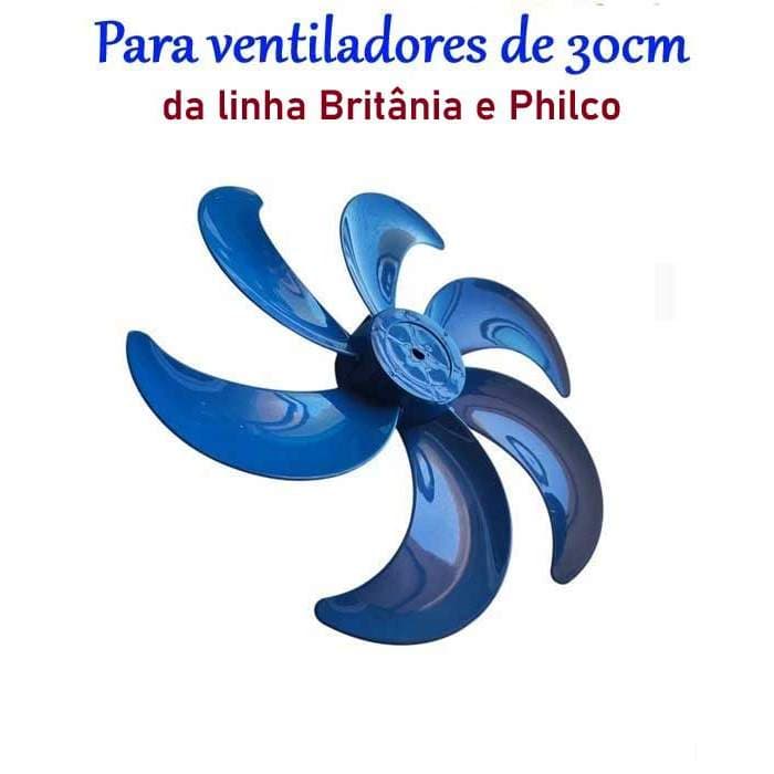 HÉLICE para o Ventilador BRITÂNIA 30CM 6 PÁS - AZUL (adaptável)