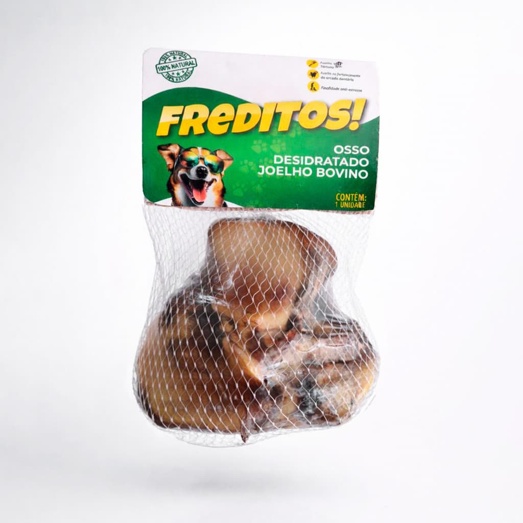 Osso Mordedor Para Cães Freditos Joelho Natural - 1UN