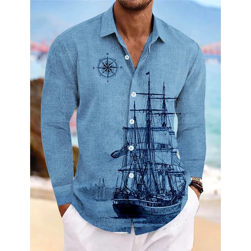 Camisa masculina casual versátil de outono, estilo streetwear, com lapela e botões frontais, camisa masculina de manga l