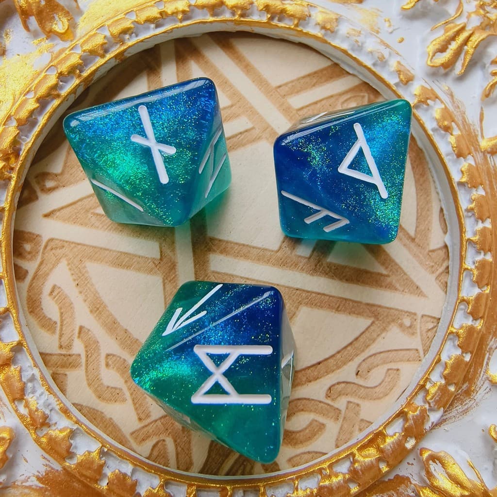 3 Peças Dados Multicoloridos De 8 Lados Astrologia Tarô Constelação Adivinhação Runa