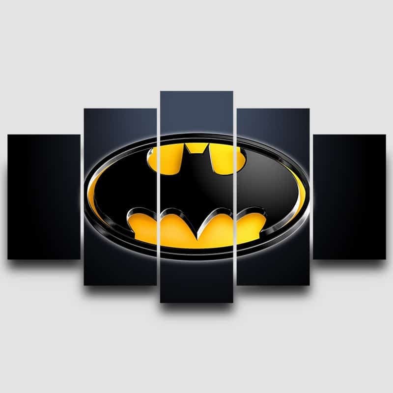 Quadros Decorativos Símbolo Batman 5 Pçs