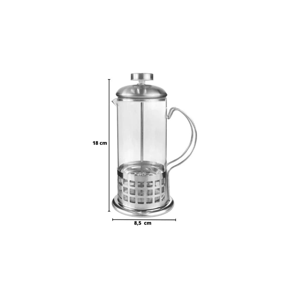 Cafeteira Francesa Prensa Francesa 600ml Copo Vidro Borossilicato Base Inox Design Elegante Café Coado Manual