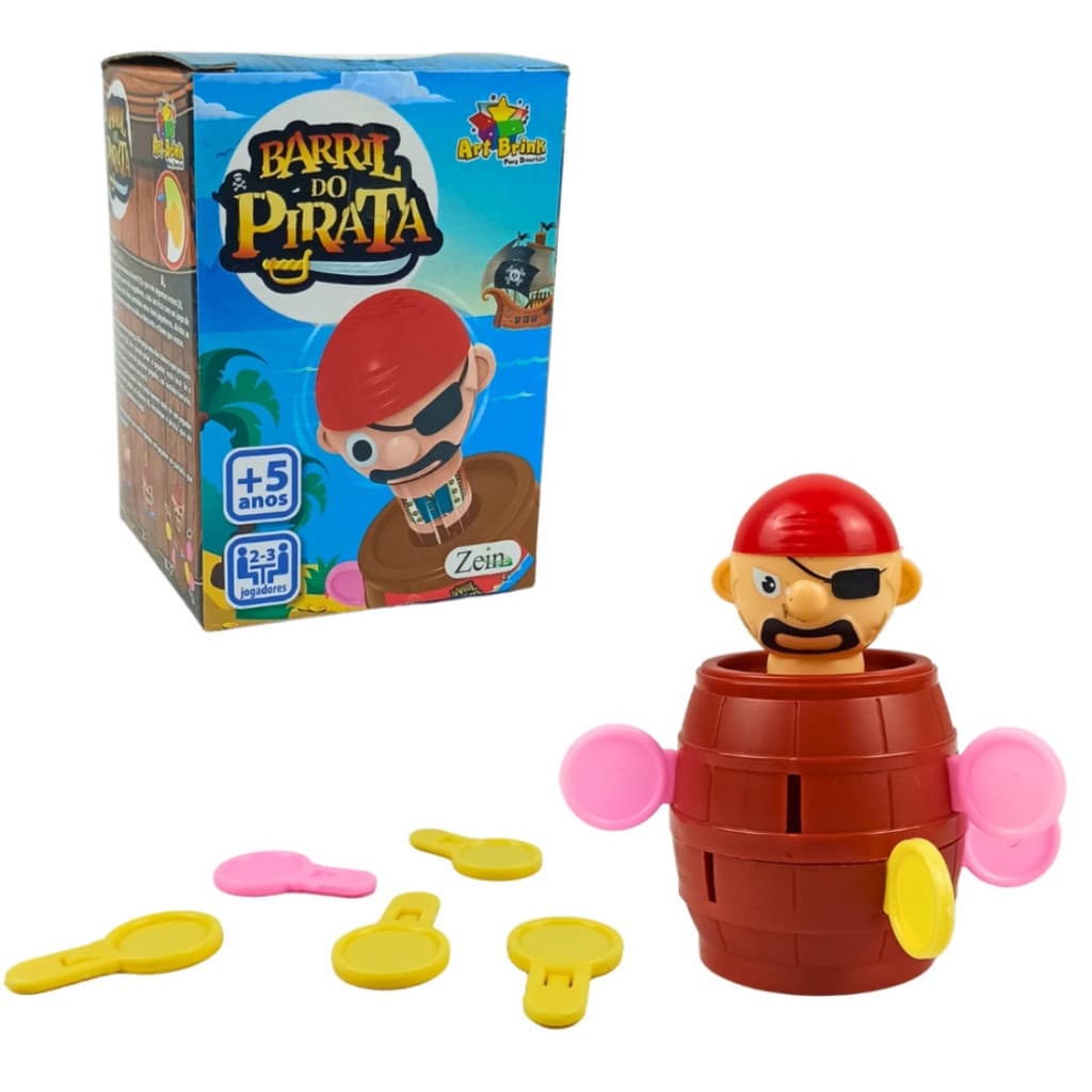 Jogo Pula Pirata Infantil – Barril com Espadas Brinquedo de Mesa