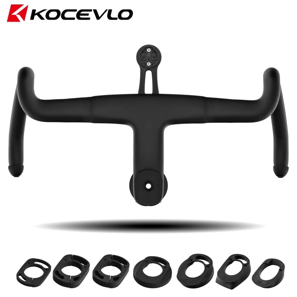 KOCEVLO K05 SES Cascalho Carbono Integrado Guiador Para Garfo De 28.6mm Com Espaçadores Ciclismo Cabos Internos Estrada