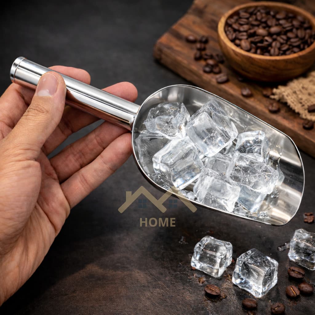Pá de Aço inox Pazinha Concha Pegador Dosador Gelo Cereais e Grãos
