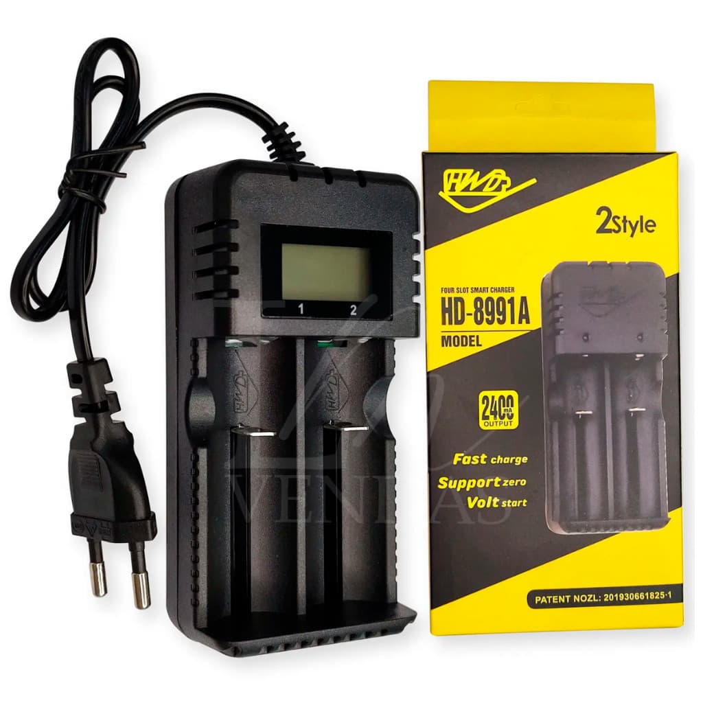 Carregador De Bateria Lanterna Bivolt Display Lcd 2 Baterias 26650-18650-14500-16340 AA/AAA