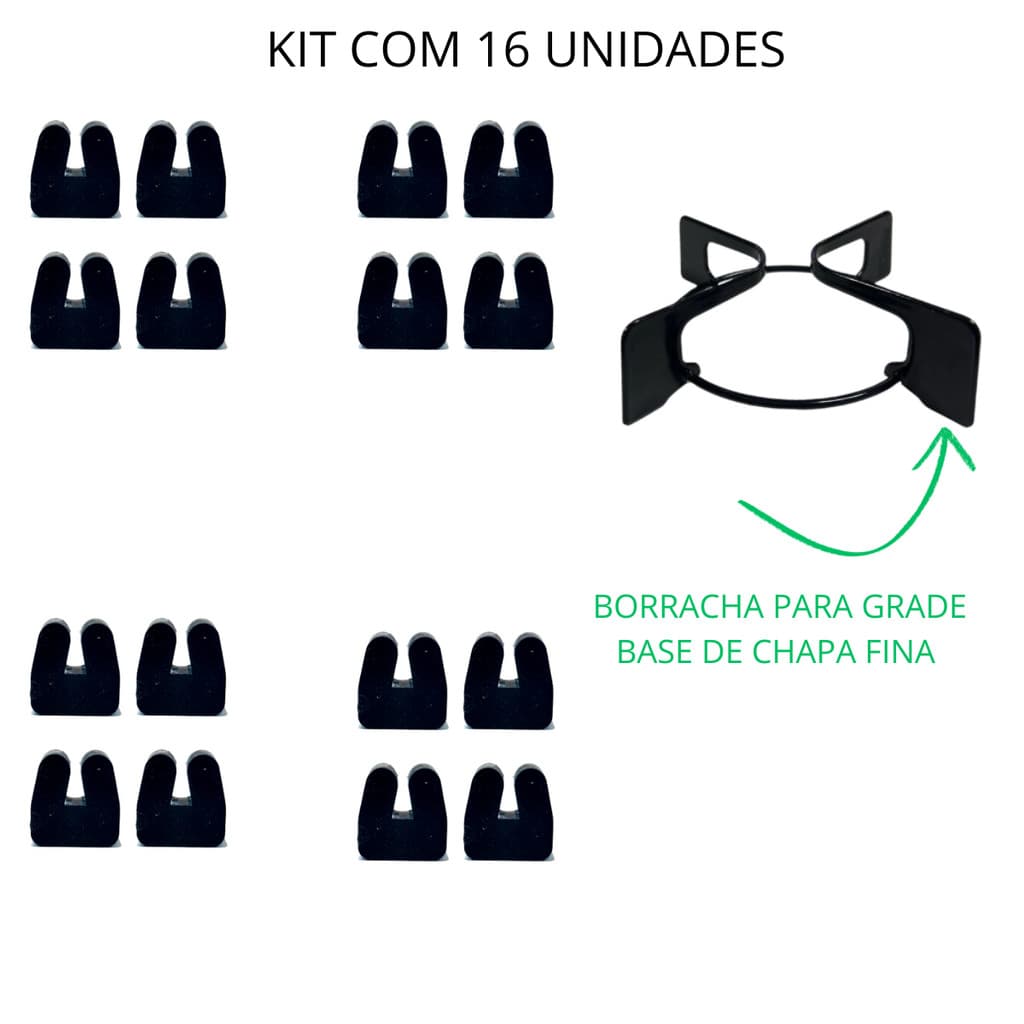 Suporte Silicone Trempe Grade Grelha Base chapa fina Cooktop Fogão  - 16 Peças