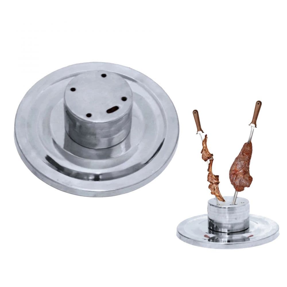 Suporte para Espetos Ideal para Manter Carnes na Posição Vertical e Facilitar o Corte