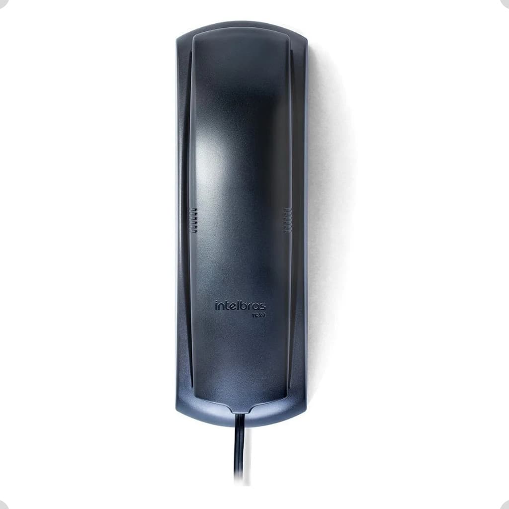 Telefone com Fio Intelbras TC 20 Gondola Preto com Teclado Luminoso Mesa e Parede Cabo Longo