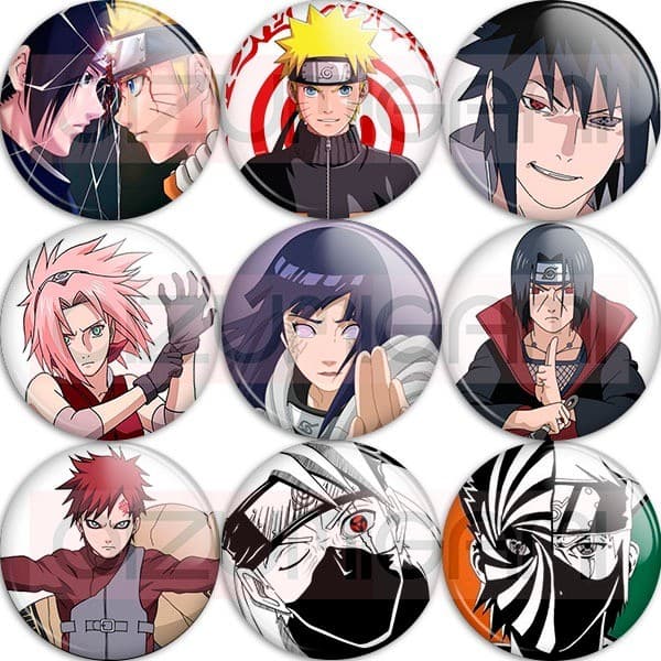 Bottons - Naruto - Variação 01 - Tam: 4,5cm - broche - alfinete - boton - bottom - button - pin