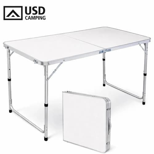 Mesa Dobrável Portátil Camping 120cm X 60cm Vira Maleta C/ Alça Reforçada Usd